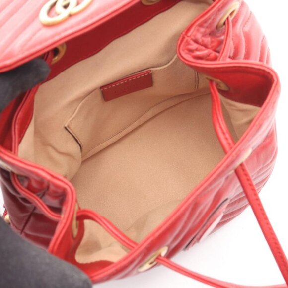 Gucci Backpack GG Marmont Red Leather main image 8